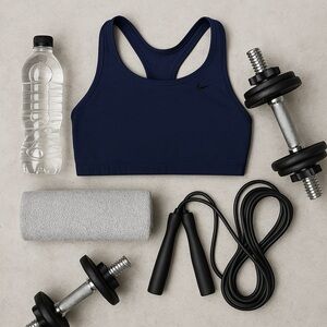 Nike Blue Sports Bra - minimalist athlesiure